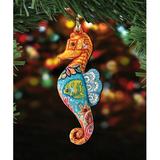 The Holiday Aisle® Seahorse Hanging Shaped Wood Ornament Wood in Blue/Brown/Orange | 5 H x 5 W x 1 D in | Wayfair CB56453DFF264B7E877B2BA7CBEF2658