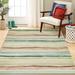 Blue/Green 60 x 0.41 in Area Rug - Highland Dunes Emest Striped Tufted Orange/Teal Area Rug Polyester | 60 W x 0.41 D in | Wayfair