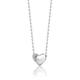 Orovi Woman Heart Necklace/Pendant with Chain 9 ct / 375 White Gold With Diamonds Brilliant Cut Chain 45 cm