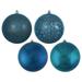 Vickerman 352533 - 8" Sea Blue 4 Assorted Finish Ball Christmas Tree Ornament (4 pack) (N592062DA)