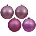 Vickerman 445617 - 6" Mauve 4 Assorted Finish Ball Christmas Tree Ornament (4 pack) (N591545DA)