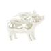 Wrought Studio™ Houck Ceramic Standing Pig Figurine Porcelain/Ceramic in White/Blue | 7.75 H x 10.5 W x 3.75 D in | Wayfair