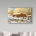 Trademark Fine Art 'Red Barn' Acrylic Painting Print on Wrapped Canvas Metal in White | 22 H x 32 W x 2 D in | Wayfair ALI36179-C2232GG