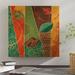Winston Porter Kegler Bohemian Leaves III - Print on Canvas Canvas, Metal in Brown/Green/Orange | 10 H x 10 W x 2 D in | Wayfair