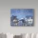 Trademark Fine Art 'Train Station' Acrylic Painting Print on Wrapped Canvas in Blue | 14 H x 19 W x 2 D in | Wayfair ALI36182-C1419GG