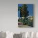 Trademark Fine Art 'Garden Alcazar Sevilla' Oil Painting Print on Wrapped Canvas in White | 47 H x 30 W x 2 D in | Wayfair BL02000-C3047GG