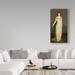 Trademark Fine Art 'The MasquerAde Dress' Oil Painting Print on Wrapped Canvas in Brown/Yellow | 24 H x 12 W x 2 D in | Wayfair BL02229-C1224GG