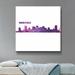 East Urban Home Nashville Skyline Scissor Q Foreground Graphic Art Print Canvas in Pink/White | 24 H x 24 W x 2 D in | Wayfair