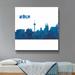 East Urban Home 'Koln Skyline Scissor Cut Q Foreground' - Graphic Art Print Canvas in Blue/White | 18 H x 18 W x 2 D in | Wayfair