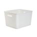 Ebern Designs Wicker Plastic Basket Plastic in White | 8.66 H x 11.42 W x 13.78 D in | Wayfair ZPCD5580 42763257