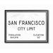 Williston Forge San Francisco City by Daphne Polselli - Textual Art Print on Canvas in Black/White | 11 H x 14 W x 1.5 D in | Wayfair