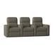 Red Barrel Studio® Chrysander 103" Wide Home Theater Sofa Microfiber/Microsuede in Gray | 44 H x 103 W x 38 D in | Wayfair RDBL5230 45374739