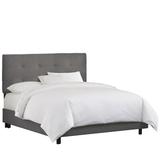 Brayden Studio® Tufted Low Profile Standard Bed Upholstered/Cotton in Gray/Black | 54 H x 56 W x 78 D in | Wayfair BRSD2134 25540654