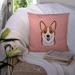 Caroline's Treasures Checkerboard Corgi Indoor/Outdoor Throw Pillow Polyester/Polyfill blend in Pink/White | 14 H x 14 W x 4 D in | Wayfair