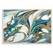 Everly Quinn Blue & Gold Water Marble by Third & Wall - Wrapped Canvas Graphic Art Print Canvas in Blue/White | 10 H x 15 W x 1.5 D in | Wayfair