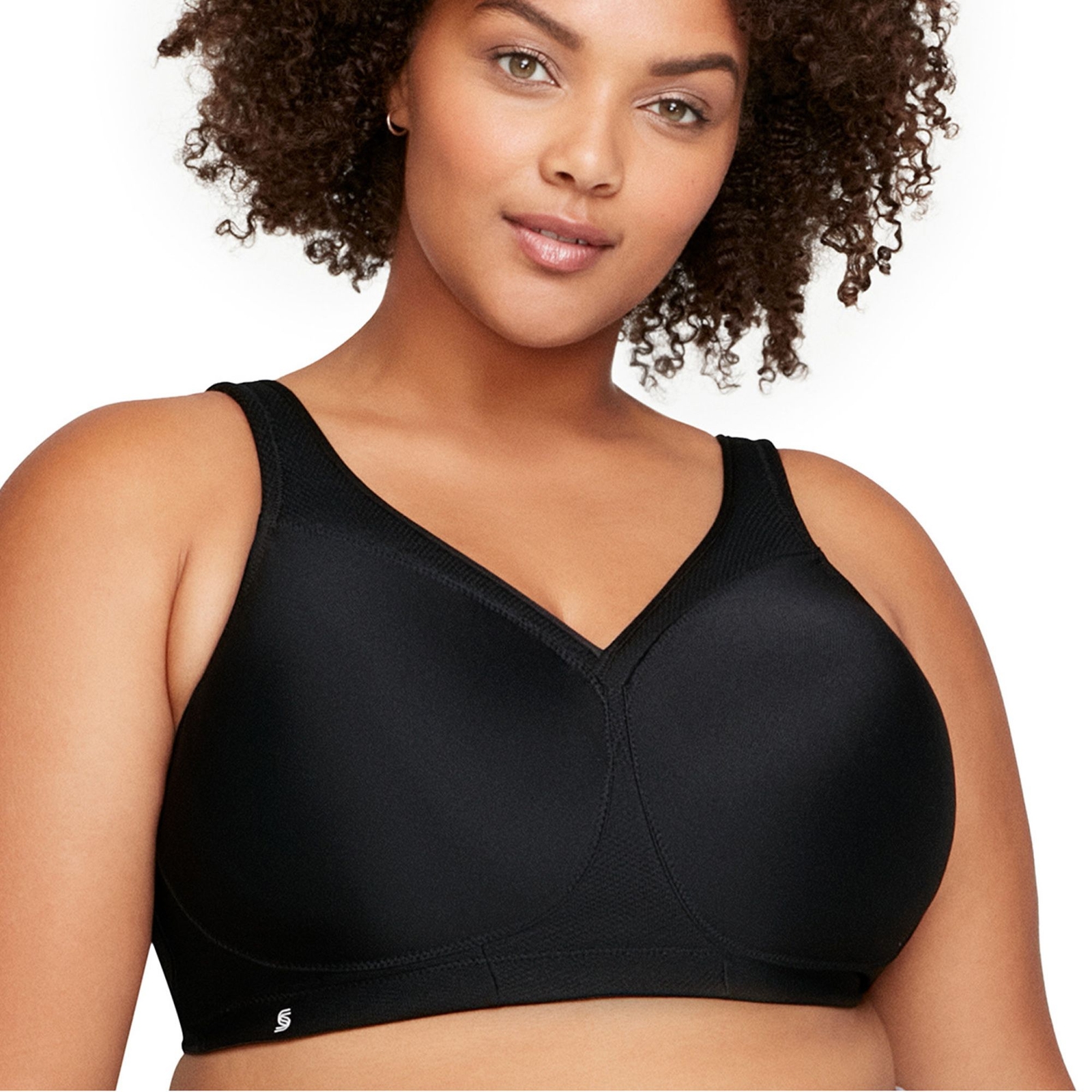Glamorise MagicLift Seamless Sports Bra (Size 36-G) Black, Lycra,Nylon,Polyester