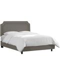 Birch Lane™ Andelain Low Profile Standard Bed Upholstered/Metal/Cotton in Gray/Black | 51 H x 56 W in | Wayfair 329E99109DAB484F9C8873C327CB4C64