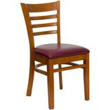 Andover Mills™ Lyman Ladder Back Side Chair Faux Leather/Upholste in Red | 33.75 H x 17.5 W x 20 D in | Wayfair ANDV1000 41505995