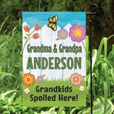 CPS Grandkids Spoiled Here Personalized Polyester 18 x 12 in. Garden Flag in Blue/Green | 17.5 H x 12 W in | Wayfair 60812