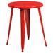 Latitude Run® Pelzer 30" Round Metal Indoor-Outdoor Table Metal in Red | 29 H x 24 W x 24 D in | Wayfair LDER8440 43608619