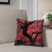 Red Barrel Studio® Olney Japanese Maple Tree Square Throw Pillow redPolyester/Polyfill/Polyester | 16 H x 16 W x 3 D in | Wayfair RDBT2790 41372647