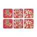 Pimpernel Etchings & Roses Coasters S/6 4"X 4" Cork in Red | 1.5 H x 4.25 D in | Wayfair 2010268707