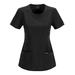 Cherokee Medical Uniforms Infinity-Round Neck Top (Size 3X) Black, Polyester,Spandex