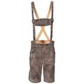 Men,s Bavarian Antique Wax with Suspenders Finish with Embossed Embroidery (36) Brown