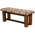 Fireside Lodge Barnwood Upholstered Bench Wood in Brown | 18 H x 48 W x 17 D in | Wayfair B16045-SL-ButteLeather