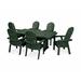 POLYWOOD® Vineyard Curveback Adirondack 7-Piece Outdoor Dining Set w/ Trestle Legs Plastic in Green | 29 H x 73 W x 38 D in | Wayfair PWS371-1-GR