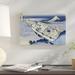 East Urban Home 'A Boat Moored at Ushibori in Hitachi Province 1831' Print on Canvas in Blue | 11 H x 16 W x 1.5 D in | Wayfair