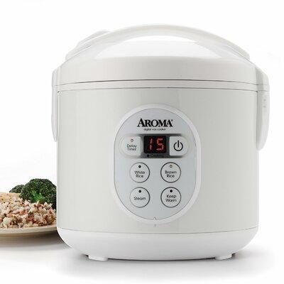 Aroma 8 Cup Cool-Touch Rice Cooker Stainless Steel...