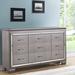 Everly Quinn Gallegos Crocodile Textured 9 Drawer Standard Dresser Wood in Gray | 39 H x 66 W x 17.5 D in | Wayfair