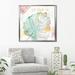 Sunside Sails 'Palm Passion IV' Watercolor Painting Print Canvas in Green/Pink | 28 H x 28 W x 1.5 D in | Wayfair BGRS6396 44479125