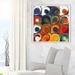 Picture Perfect International 'Circles & Squares 43' Graphic Art Print Canvas in Blue/Red | 24 H x 24 W x 1.5 D in | Wayfair 704-1161_2424