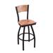 Holland Bar Stool NHL Swivel Bar Stool Upholstered/Leather/Metal/Faux leather in Black/Brown | 44 H x 18.5 W x 17 D in | Wayfair