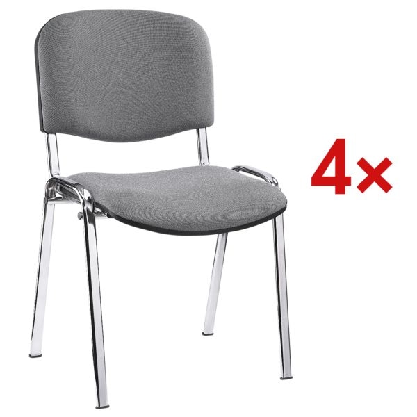Nowy Styl 4er-Set Stapelstühle »ISO 4L« chromfarbenes Gestell schwarz, 48x45 cm