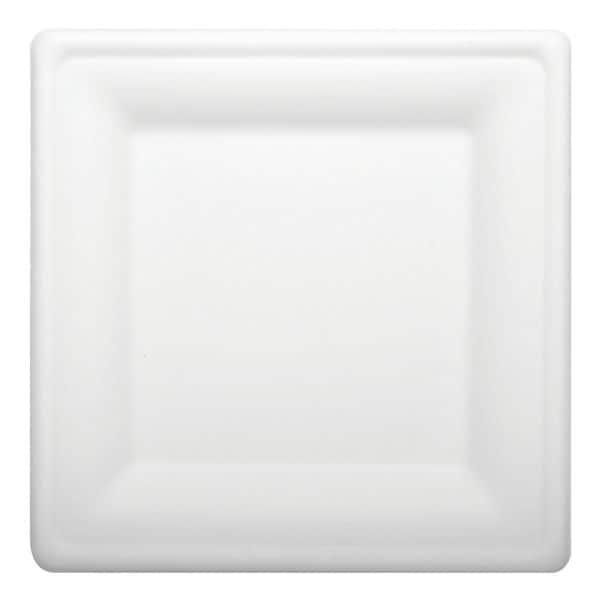 Papstar Stabile Einweg-Teller 26x26 cm »pure« aus Zuckerrohr weiß, 26x26 cm Image