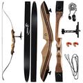 KESHES Takedown Hunting Recurve Bow and Arrow - 62" Archery Bow for Teens and Adults, 15-55lb Draw Weight - Right and Left Handed, Archery Set Bowstring Arrow Rest Stringer Tool Sight (25 lbs, LEFT)