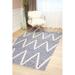 Blue/Navy 108 x 0.25 in Area Rug - Pasargad Simplicity Chevron Handwoven Cotton Navy/Ivory Area Rug Cotton | 108 W x 0.25 D in | Wayfair