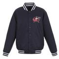 Men's JH Design Navy Columbus Blue Jackets Front Hit Poly Twill Jacket