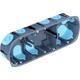 Debflex - boite d'encastrement stopair multimateriaux 3 postes h/v Ø67/P40 - 718386 - Gris / Bleu