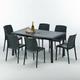 Table rectangulaire et 6 chaises Poly rotin colorées 150x90cm noir Enjoy Chaises Modèle: Boheme