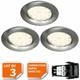 Lampesecoenergie - Lot de 3 spot led encastrable complète ronde fixe alu brossé blanc neutre eq. 50w