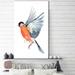 Charlton Home® 'Robin' Watercolor Painting Print on Wrapped Canvas in White | 30 H x 18 W x 1 D in | Wayfair A599A5459C274E3EA68B66E75EA1E494