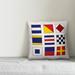 Breakwater Bay Zabel Nautical Flag Outdoor Throw Pillow Polyester/Polyfill blend | 18 H x 18 W x 1.5 D in | Wayfair