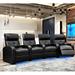 Latitude Run® Home Theater Row Seating (Row of 4) Microfiber/Microsuede in Black | 43 H x 117 W x 39 D in | Wayfair LTTN3392 44425807