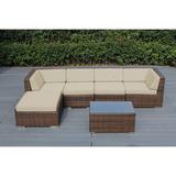 Latitude Run® Billyjo Wicker 4 - Person Seating Group w/ Cushions - No Assembly Synthetic Wicker/All - Weather Wicker/Wicker/Rattan in Brown | Outdoor Furniture | Wayfair
