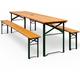 Casaria Ensemble table et bancs en bois 170cm pliable stable 2x banc 1x table large en bois