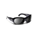 7 Eye Air Shield Sunglasses Briza Sharp View Clear PC Lens Glossy Black Frame S-M Women 310540